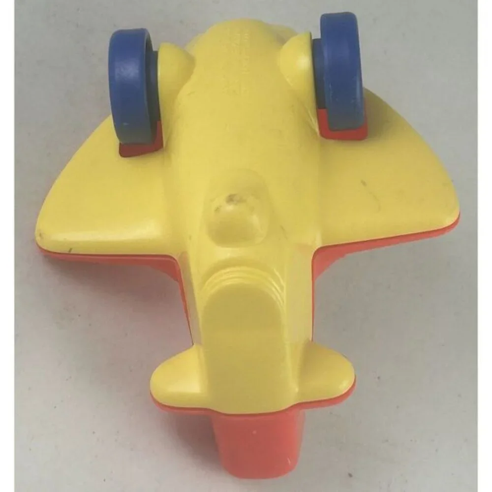 Vintage 1990 Playskool Weebles Wobble Red Yellow Toy Plane Plastic